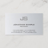 Silver Look Elegantes Design Beruflich Visitenkarte (Rückseite)