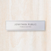 Silver Look Glamour Template Moderne Elegant Türschild (Vorderseite )