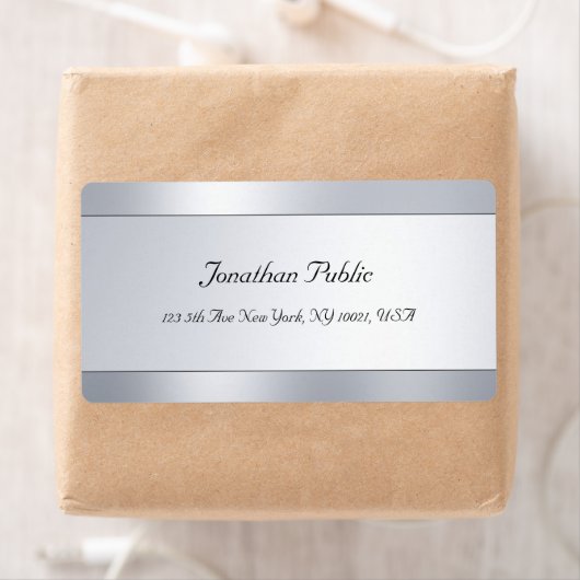 Silver Look Handwriting Script Moderne Vorlage (Insitu)