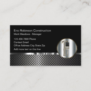 Silver Look Konstruktion Glossy Construction Visitenkarte