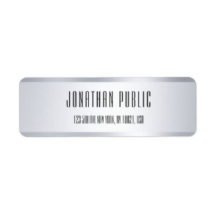 Silver Look Minimalistisch Template Rücksendeadres