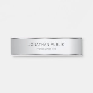 Silver Look Moderne elegante, glamouröse Vorlage Türschild