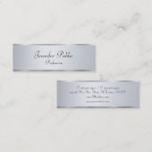 Silver Look Moderne elegante handgeschriebene Vorl Mini Visitenkarte (Vorne/Hinten)