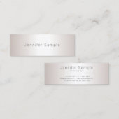 Silver Look Moderner Chic Minimalistisch Schlicht Mini Visitenkarte (Vorne/Hinten)