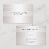 Silver Look Modernes, einfaches elegantes, trendig Visitenkarte (Vorne/Hinten)