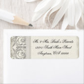 Silver Look Swirl Herz Elegante Hochzeitadresse (Insitu)