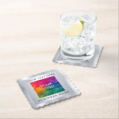 Silver Look Template Custom Add Company Logo hier Untersetzer (Vor Ort)