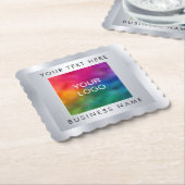 Silver Look Template Custom Add Company Logo hier Untersetzer (angewinkelt)