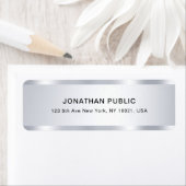 Silver Look Template Moderne Glamour Rücksendeadre (Insitu)