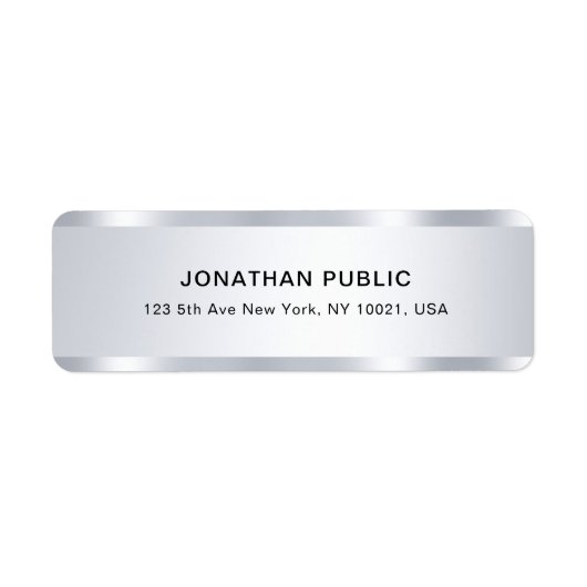 Silver Look Template Moderne Glamour Rücksendeadre (Vorne)