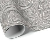 Silver Look viktorianische Jugendstil grau Geschenkpapier (Rolleneckpunkt)