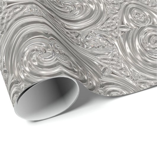 Silver Look viktorianische Jugendstil grau Geschenkpapier (Rolleneckpunkt)