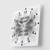 Silver Lotus 25th Silver Wedding Anniversary Quadratische Wanduhr (Winkel)