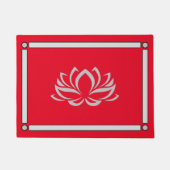 Silver Lotus auf Cherry Doormat Fußmatte (Vorderseite)