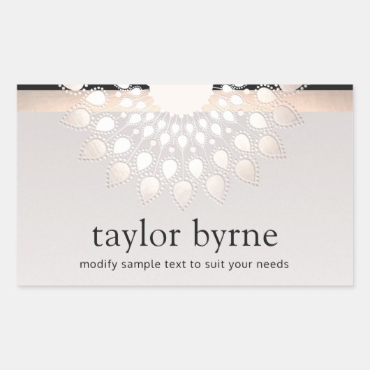 Silver Lotus Blume Holistischer Wellness-Center un Rechteckiger Aufkleber (Vorderseite)