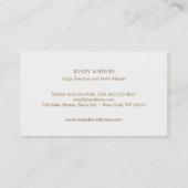 Silver Lotus Mandala Floral Yoga Lehrerin Visitenkarte (Rückseite)