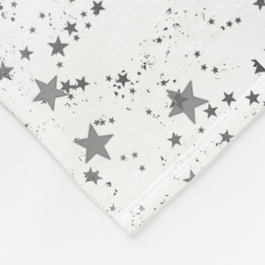 Silver Lotus Mandala mit Silberstern auf Weiß Fleecedecke (Ecke)