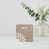 Silver Lotus Mandala Yoga und Meditation Quadratische Visitenkarte (Stehend Vorderseite)