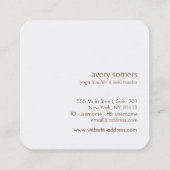 Silver Lotus Mandala Yoga und Meditation Quadratische Visitenkarte (Rückseite)