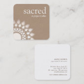 Silver Lotus Mandala Yoga und Meditation Quadratische Visitenkarte (Vorne/Hinten)