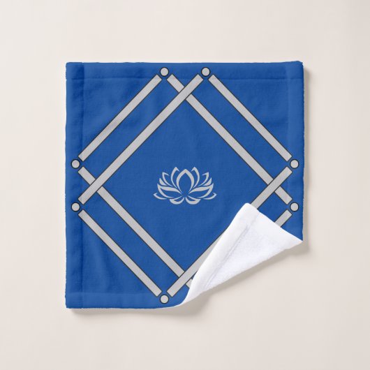 Silver Lotus und Royal Blue Bath Set (Waschlappen)