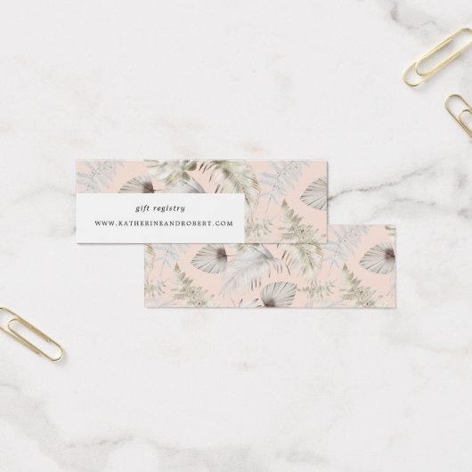 silver luxurious tropical foliage Wedding card (Büro)