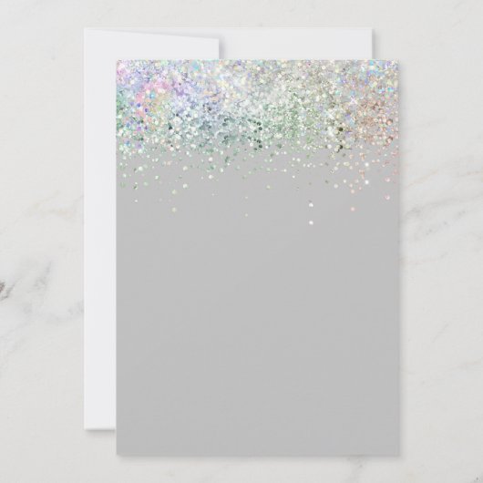 Silver Luxury Glitzer Wedding Save the Date (Rückseite)