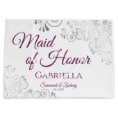 Silver & Magenta auf der Hochzeit der weißen Trauz Große Geschenktüte (Vorderseite)