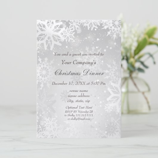 Silver Magical Holiday Party Einladung (Stehend Vorderseite)