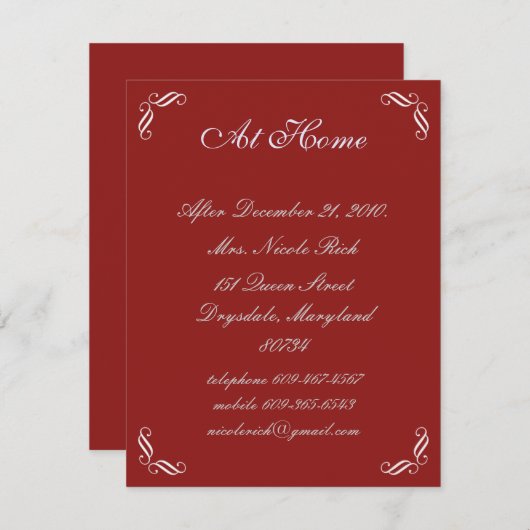 Silver Mairy Tale bei Zuhause Card (rot) (Vorne/Hinten)