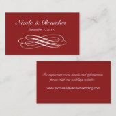 Silver Mairy Tale Wedding Website Card (rot) Begleitkarte (Vorne/Hinten)