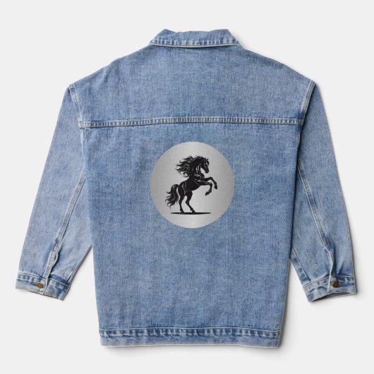 Silver Majestic Bucking Horse Denim Jacket Jeansjacke (Rückseite)
