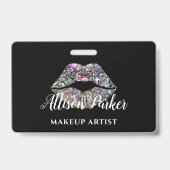 Silver MAKEUP ARTIST Logo Kiss Name Ausweis (Rückseite)