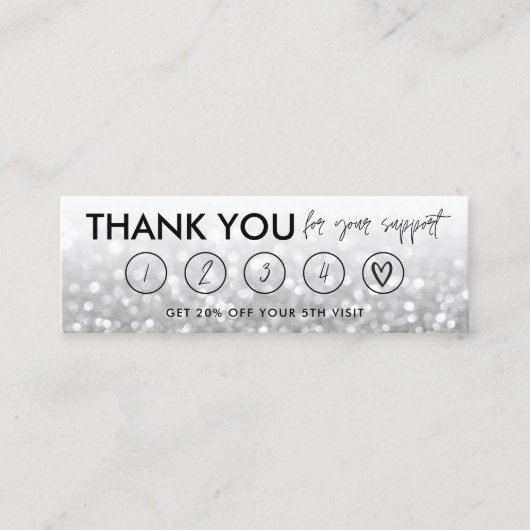 Silver Makeup Hair dank Loyalty Card Mini Visitenkarte (Vorderseite)