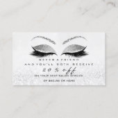 Silver Makeup Lashes Empfehlungskarte (Vorderseite)