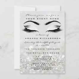 Silver Makeup White Glitzer 16. Brautparty Einladung