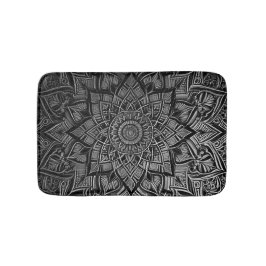 Silver Mandala Bath Mat Badematte