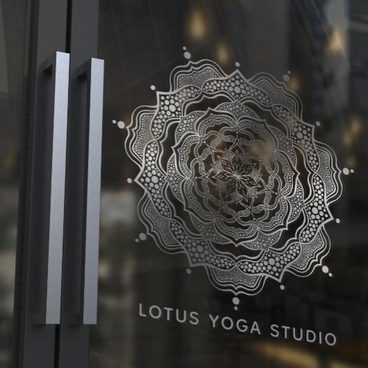 Silver Mandala Bohemisch Elegante Reiki Yoga Studi Fensteraufkleber