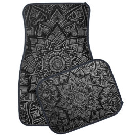 Silver Mandala Car Floor Mat Autofußmatte