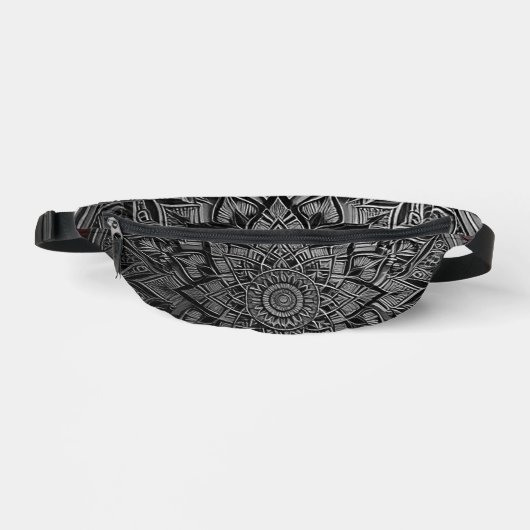 Silver Mandala Fanny Pack Bauchtasche (Vorderseite)