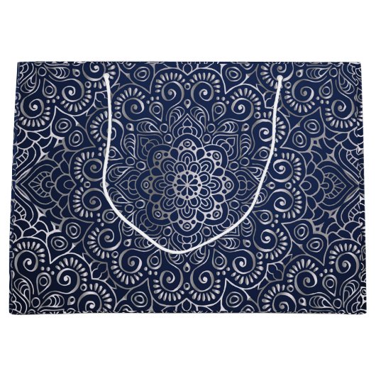 Silver Mandala Große Geschenktüte (Vorderseite)