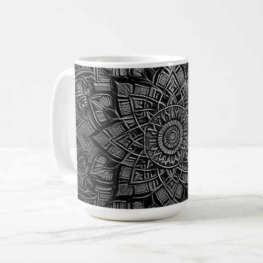 Silver Mandala Mug Kaffeetasse (Vorderseite Links)