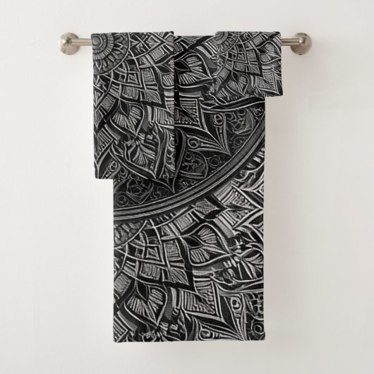 Silver Mandala Towel Set (Insitu)