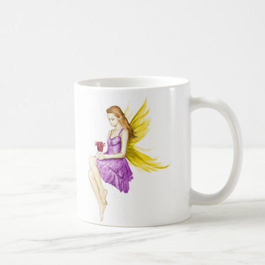 Silver Maple Tree Fairy Holding Blume Kaffeetasse (Rechts)