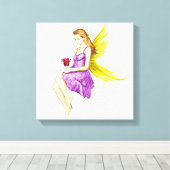 Silver Maple Tree Fairy Holding Blume Leinwanddruck (Insitu (Holzboden))