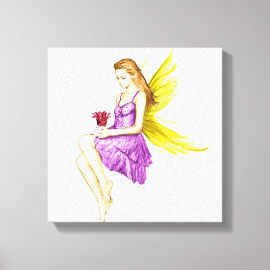 Silver Maple Tree Fairy Holding Blume Leinwanddruck (Vorderseite)