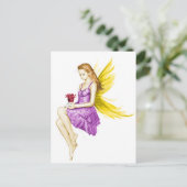 Silver Maple Tree Fairy Holding Blume Postkarte (Stehend Vorderseite)