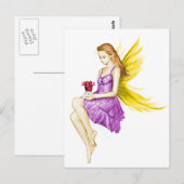 Silver Maple Tree Fairy Holding Blume Postkarte (Vorne/Hinten)