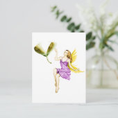 Silver Maple Tree Fairy Tossing Seeds Postkarte (Stehend Vorderseite)
