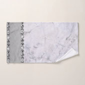 Silver Marble Diamond Bling Badhandtuch Set (Handtuch)